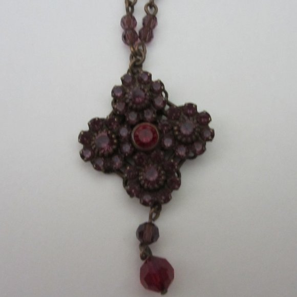 Vintage Liz Palacios' Purple/Red Swarovski Crystal - Picture 3 of 7